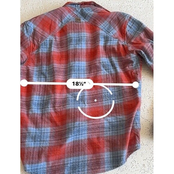 Dakota Grizzly Flannel Shirt Mens Large Red Blue Plaid Heavyweight Button Up - Picture 8 of 8